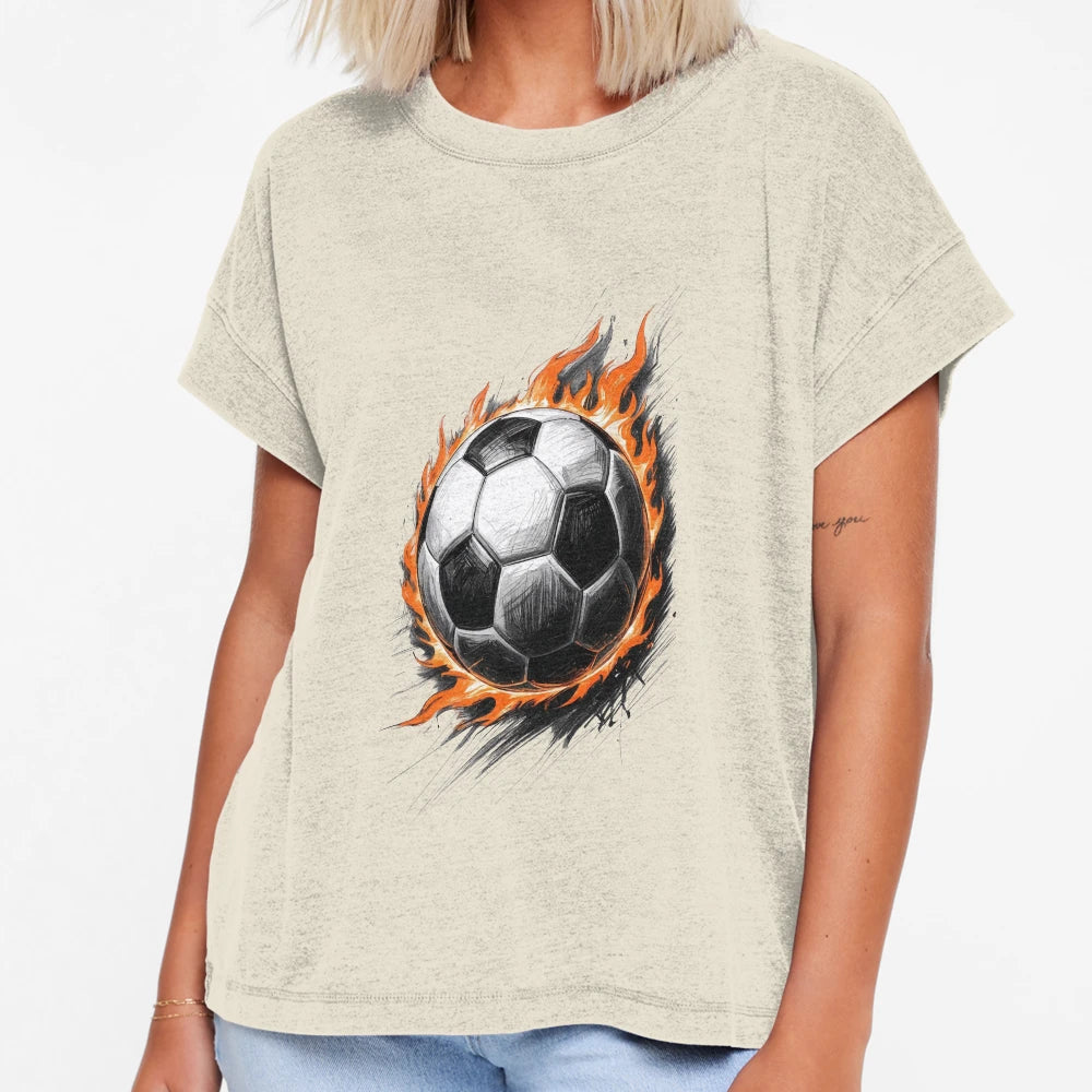 Soccer Ball Fire T-Shirt - Unique Graphic for Adults - T-Shirt, Sweatshirt, Hoodie