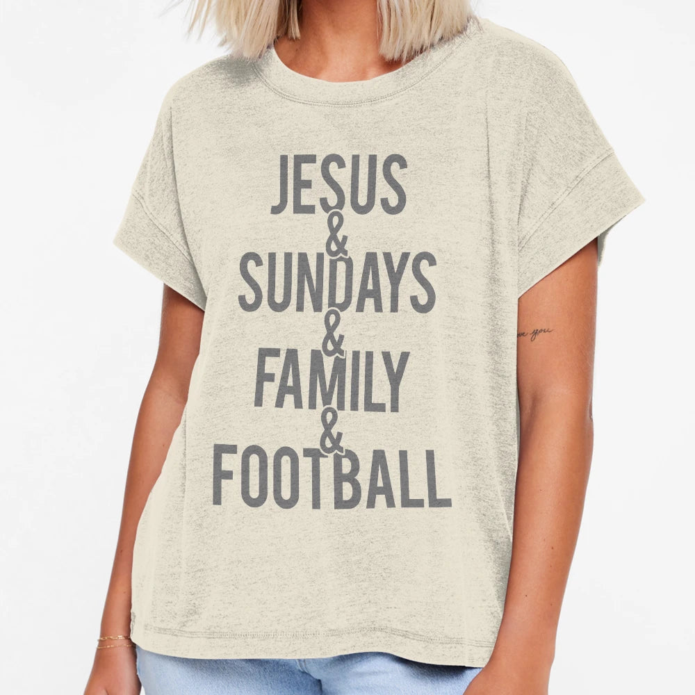 Jesus Sundays Family Football T-Shirt - Minimalist Print Unisex - T-Shirt, Sweatshirt, Hoodie