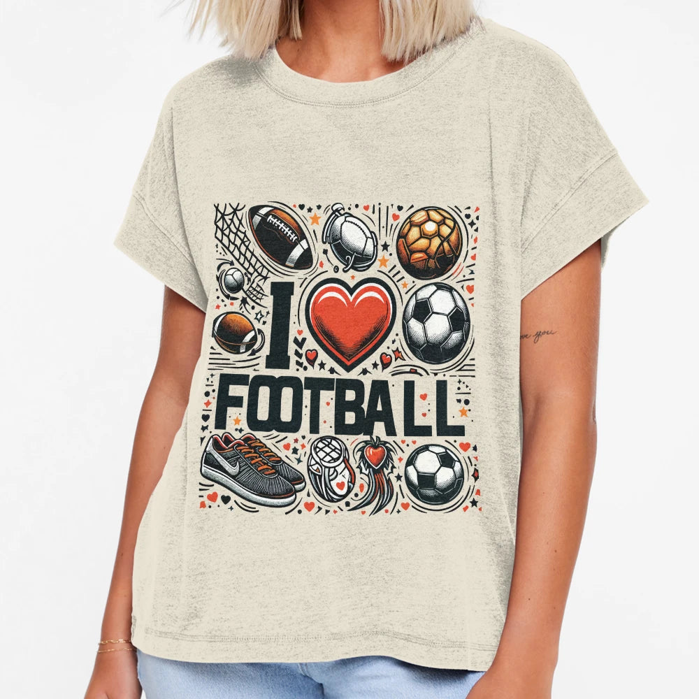 I Love Football T-Shirt - Trendy Graphic Unisex - T-Shirt, Sweatshirt, Hoodie