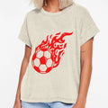 Football Red Fire Ball Football Ball T-Shirt - Graphic Print Men Women - T-Shirt, Sweatshirt, Hoodie
