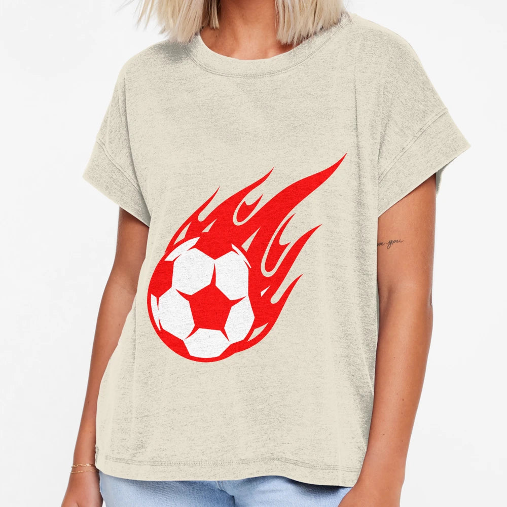 Football Red Fireball Ball Football T-Shirt - Unique Graphic for Adults - T-Shirt, Sweatshirt, Hoodie