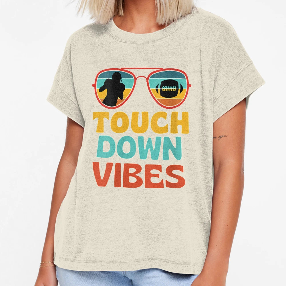 Womens Football Touchdown Vibes American T-Shirt - Novelty Apparel Unisex - T-Shirt, Sweatshirt, Hoodie