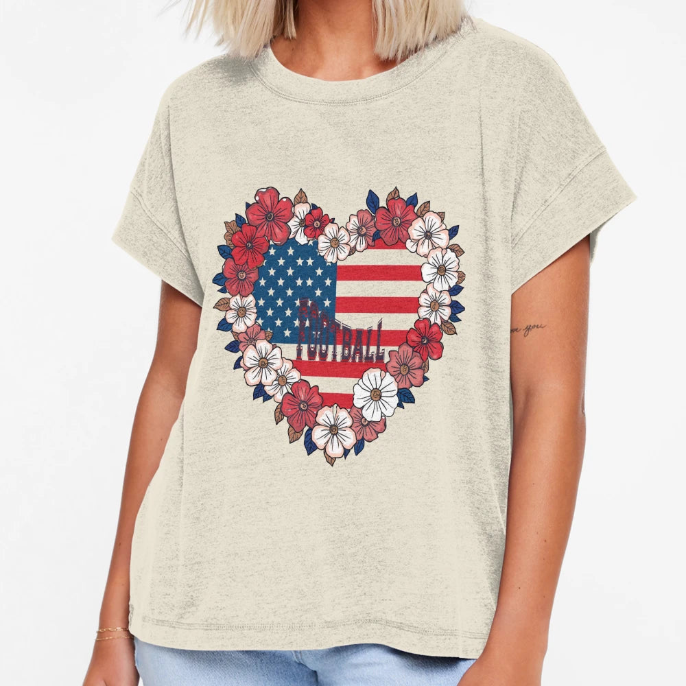 Copy Usa Football Heart T-Shirt - Casual Everyday Wear Men Women - T-Shirt, Sweatshirt, Hoodie