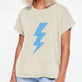 Blue Glitter Lightning Bolt T-Shirt - Unique Graphic Men Women - T-Shirt, Sweatshirt, Hoodie