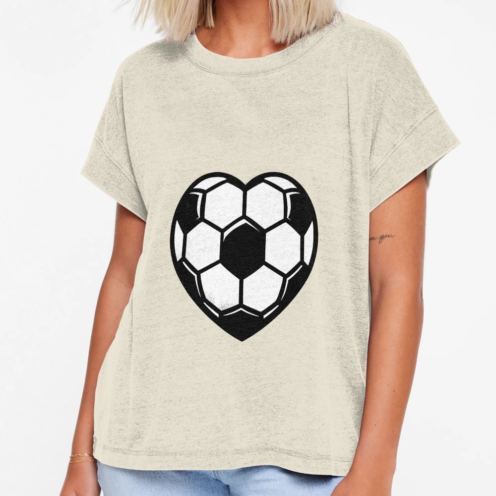 Football Soccer Heart Shape T-Shirt - Trendy Graphic Unisex - T-Shirt, Sweatshirt, Hoodie