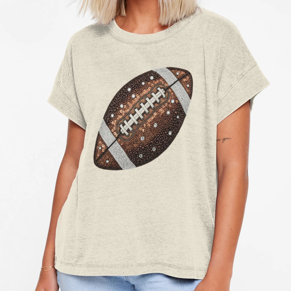 Glitzy Football T-Shirt - Unique Graphic for Adults - T-Shirt, Sweatshirt, Hoodie