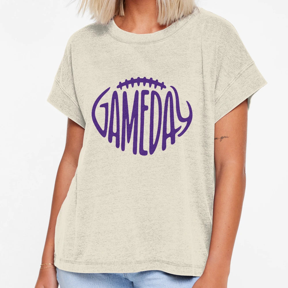 Gameday Purple Football T-Shirt - Trendy Graphic Men Women - T-Shirt, Sweatshirt, Hoodie