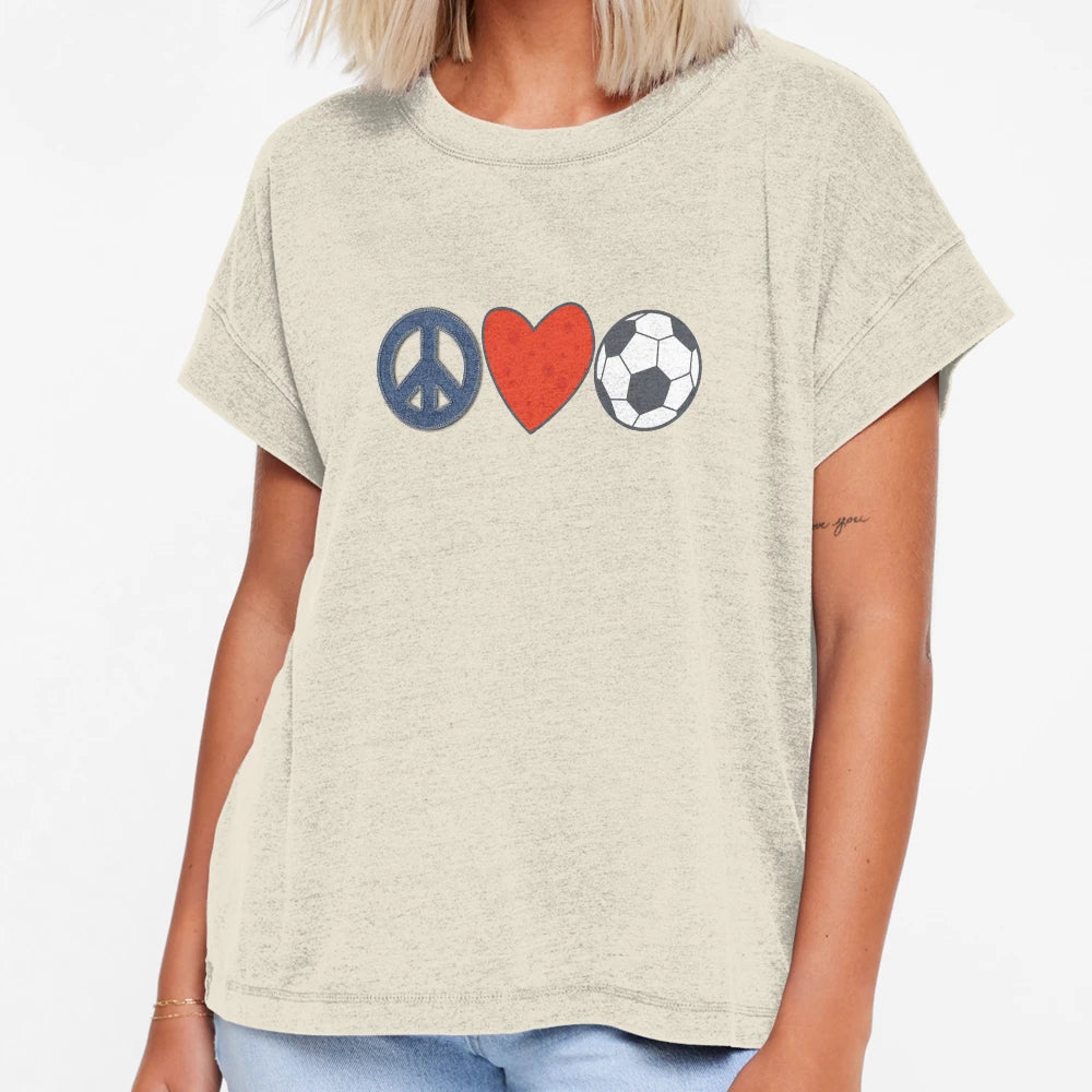 Peace Love Soccer Product T-Shirt - Graphic Print Men Women - T-Shirt, Sweatshirt, Hoodie