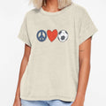 Peace Love Soccer Product T-Shirt - Graphic Print Men Women - T-Shirt, Sweatshirt, Hoodie