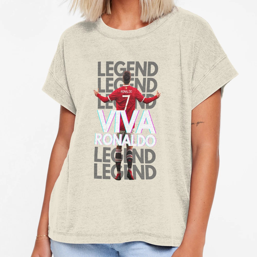 Viva Ronaldo Legend Grey White T-Shirt - Minimalist Print for Adults - T-Shirt, Sweatshirt, Hoodie