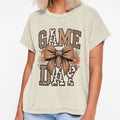 Game Day Leopard Football Bow T-Shirt - Minimalist Print Men Women - T-Shirt, Sweatshirt, Hoodie