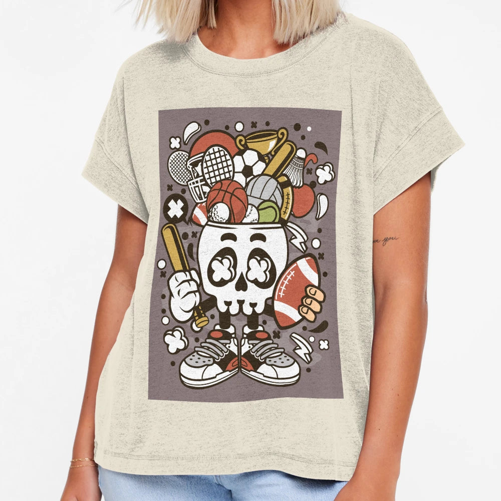 Sports Skull Head T-Shirt - Casual Everyday Wear Unisex - T-Shirt, Sweatshirt, Hoodie