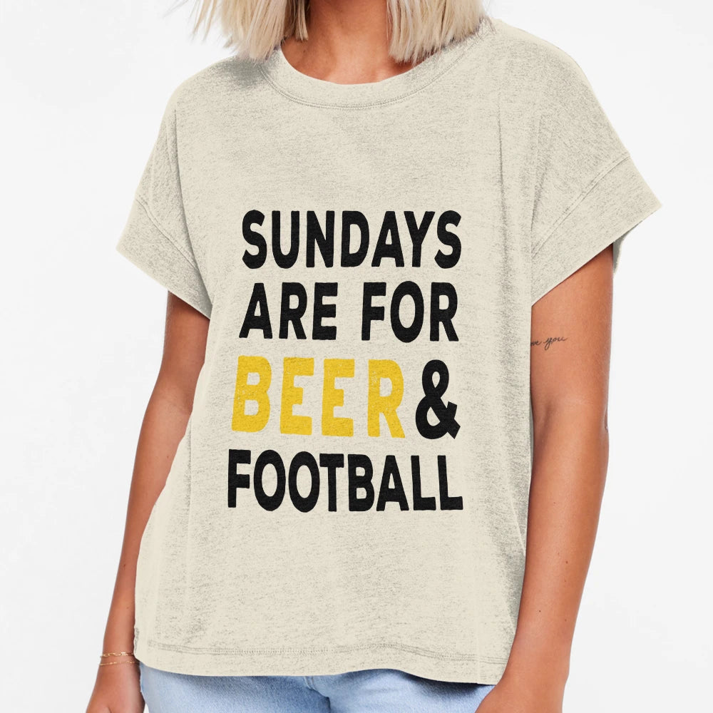 Sundays Are Beer And Football T-Shirt - Custom Art Print Men Women - T-Shirt, Sweatshirt, Hoodie