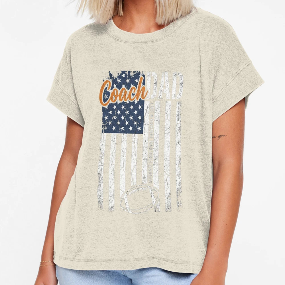 Coach Dad American Flag Father T-Shirt - Casual Everyday Wear Unisex - T-Shirt, Sweatshirt, Hoodie