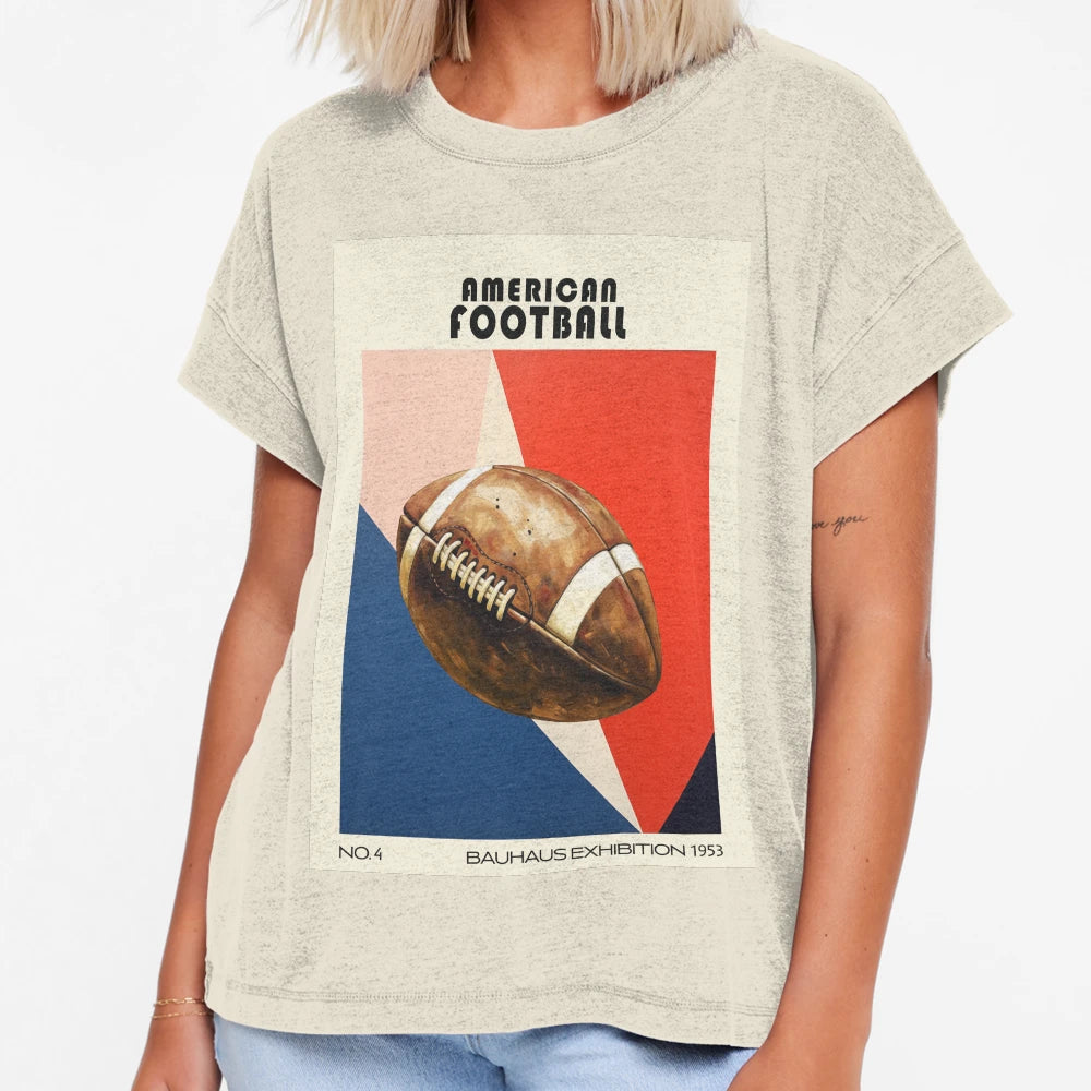 Bauhaus American Football Mid Century T-Shirt - Graphic Print Unisex - T-Shirt, Sweatshirt, Hoodie