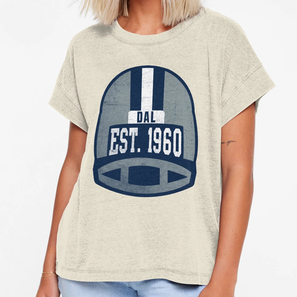 Dallas Throwback Football Helmet T-Shirt - Graphic Print for Adults - T-Shirt, Sweatshirt, Hoodie