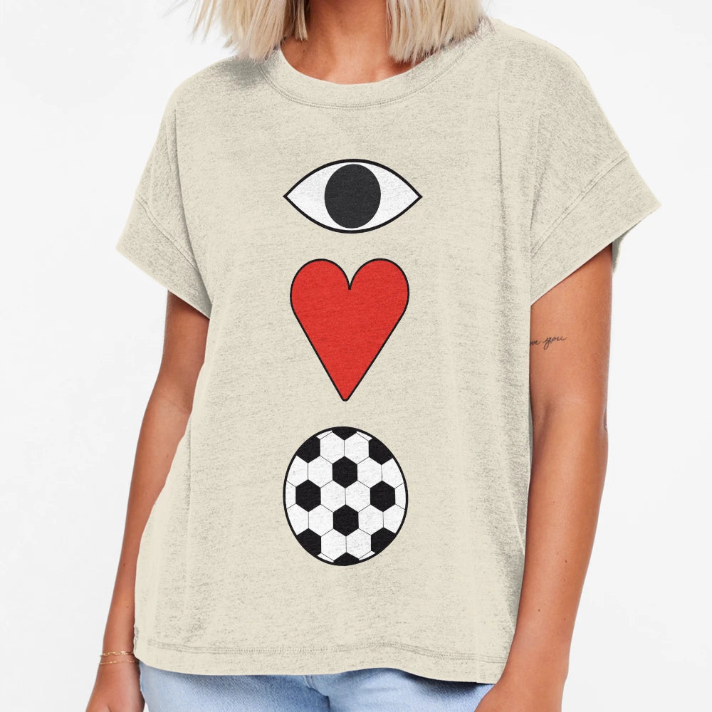 Eye Heart Soccer T-Shirt - Custom Art Print Men Women - T-Shirt, Sweatshirt, Hoodie