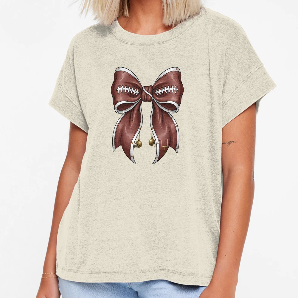 Feminine Football Bow Girly American T-Shirt - Streetwear Style Men Women - T-Shirt, Sweatshirt, Hoodie