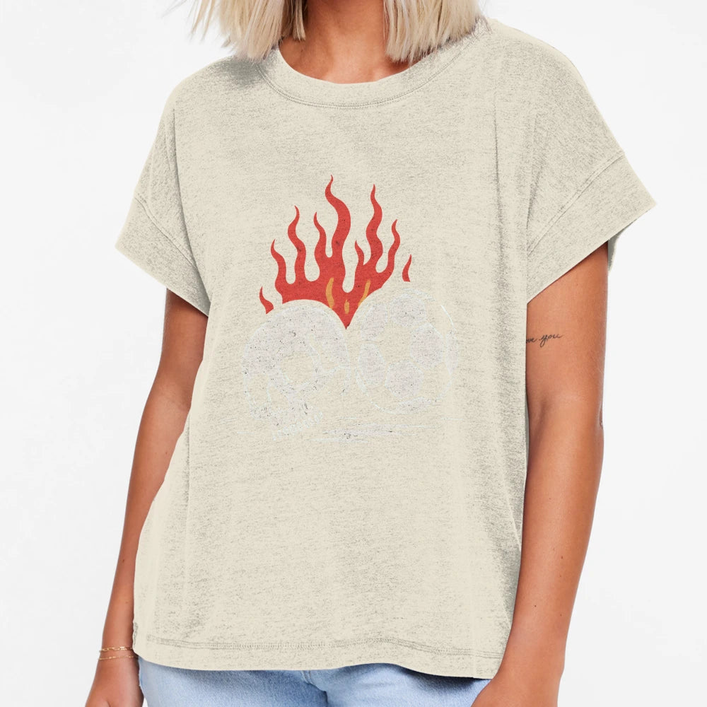 Football Skull Flames T-Shirt - Streetwear Style for Adults - T-Shirt, Sweatshirt, Hoodie