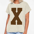 Alphabet Brown X Sports Letter X T-Shirt - Casual Everyday Wear for Adults - T-Shirt, Sweatshirt, Hoodie