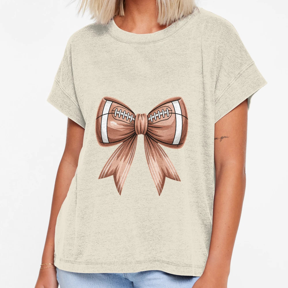 Football Coquette Bow Game Day T-Shirt - Minimalist Print Men Women - T-Shirt, Sweatshirt, Hoodie