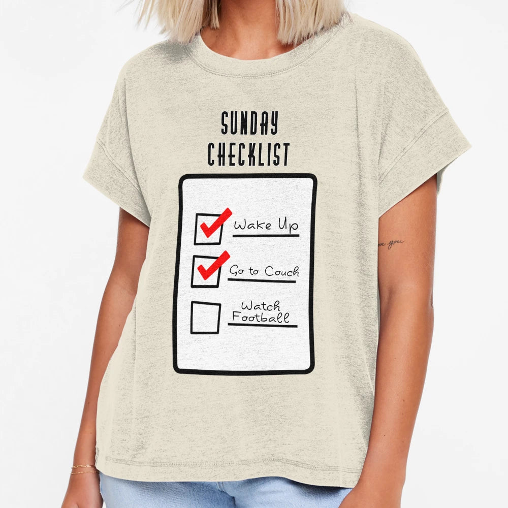 Football Sunday Checklist T-Shirt - Custom Art Print Unisex - T-Shirt, Sweatshirt, Hoodie