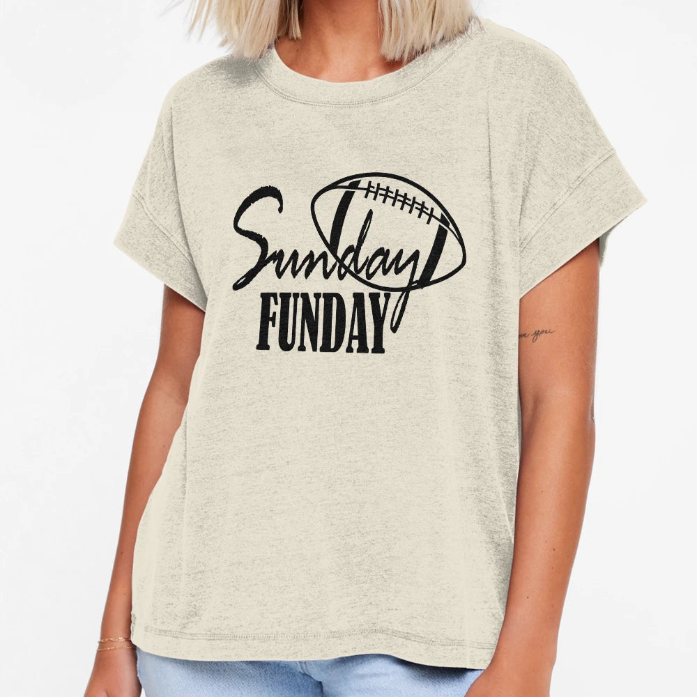 Sunday Funday Football Sport Short T-Shirt - Minimalist Print Unisex - T-Shirt, Sweatshirt, Hoodie