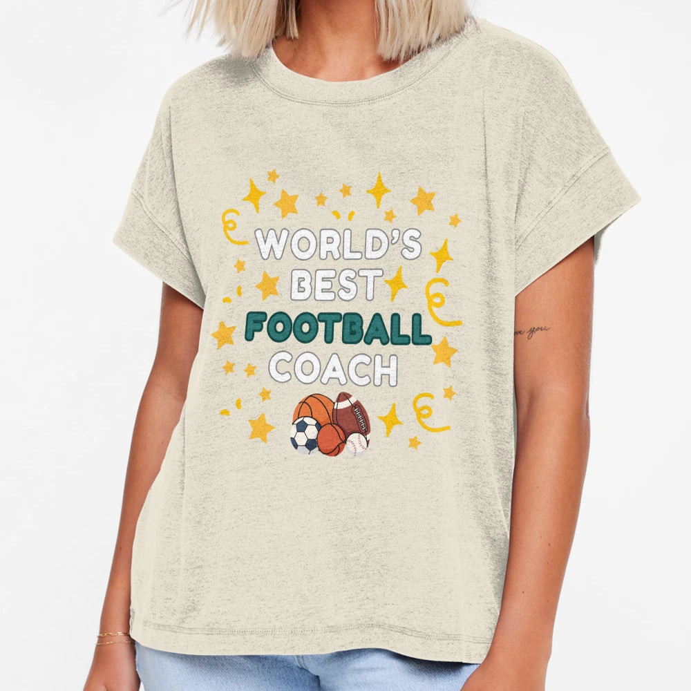 Worlds Best Football Coach T-Shirt - Trendy Graphic Unisex - T-Shirt, Sweatshirt, Hoodie