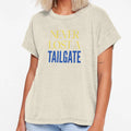 Never Lost Tailgate Fun Maize Blue T-Shirt - Minimalist Print for Adults - T-Shirt, Sweatshirt, Hoodie