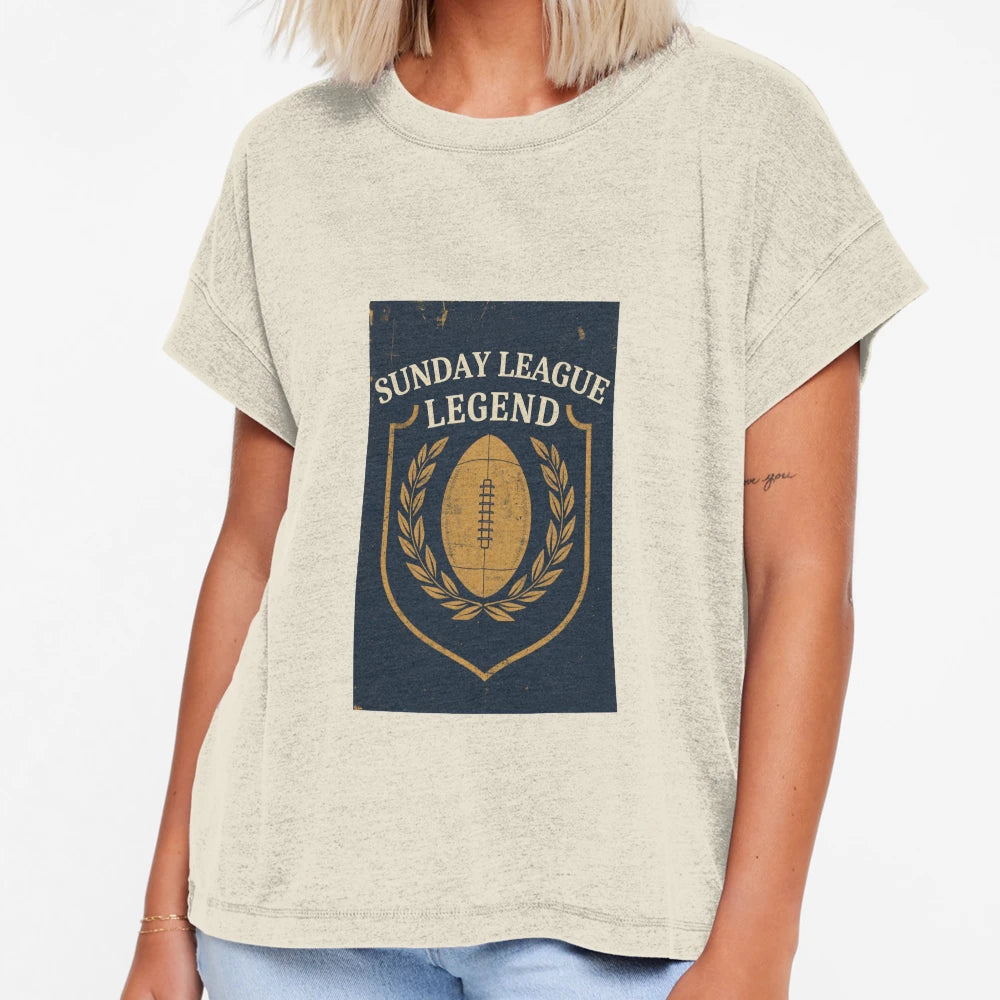 Sunday League Legend Funny Football Crest T-Shirt - Graphic Print Men Women - T-Shirt, Sweatshirt, Hoodie