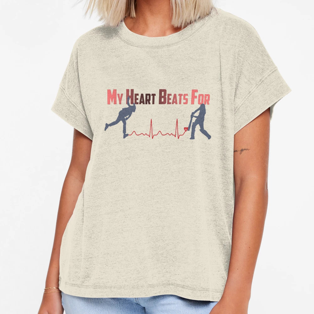 My Heart Beats Cricket T-Shirt - Novelty Apparel for Adults - T-Shirt, Sweatshirt, Hoodie