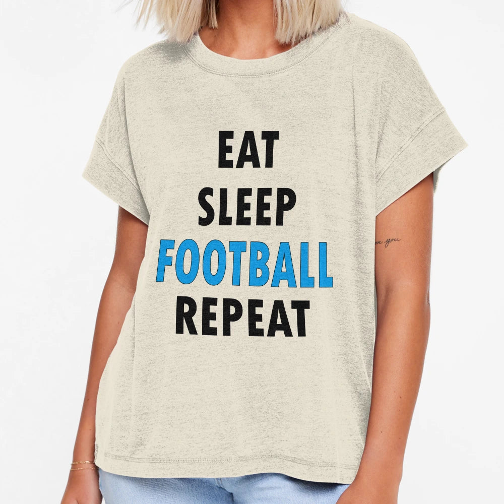 Eat Sleep Football Repeat T-Shirt - Graphic Print for Adults - T-Shirt, Sweatshirt, Hoodie