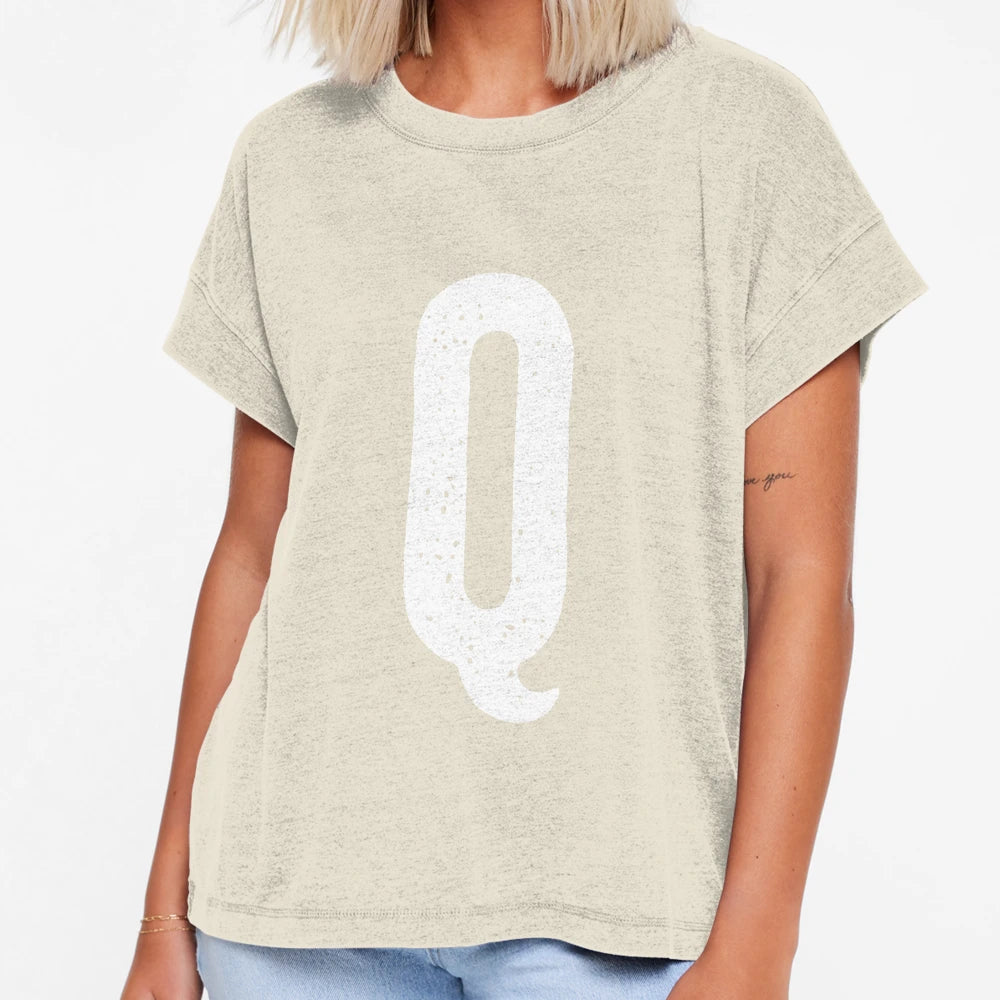 Big Letter Q T-Shirt - Unique Graphic Men Women - T-Shirt, Sweatshirt, Hoodie