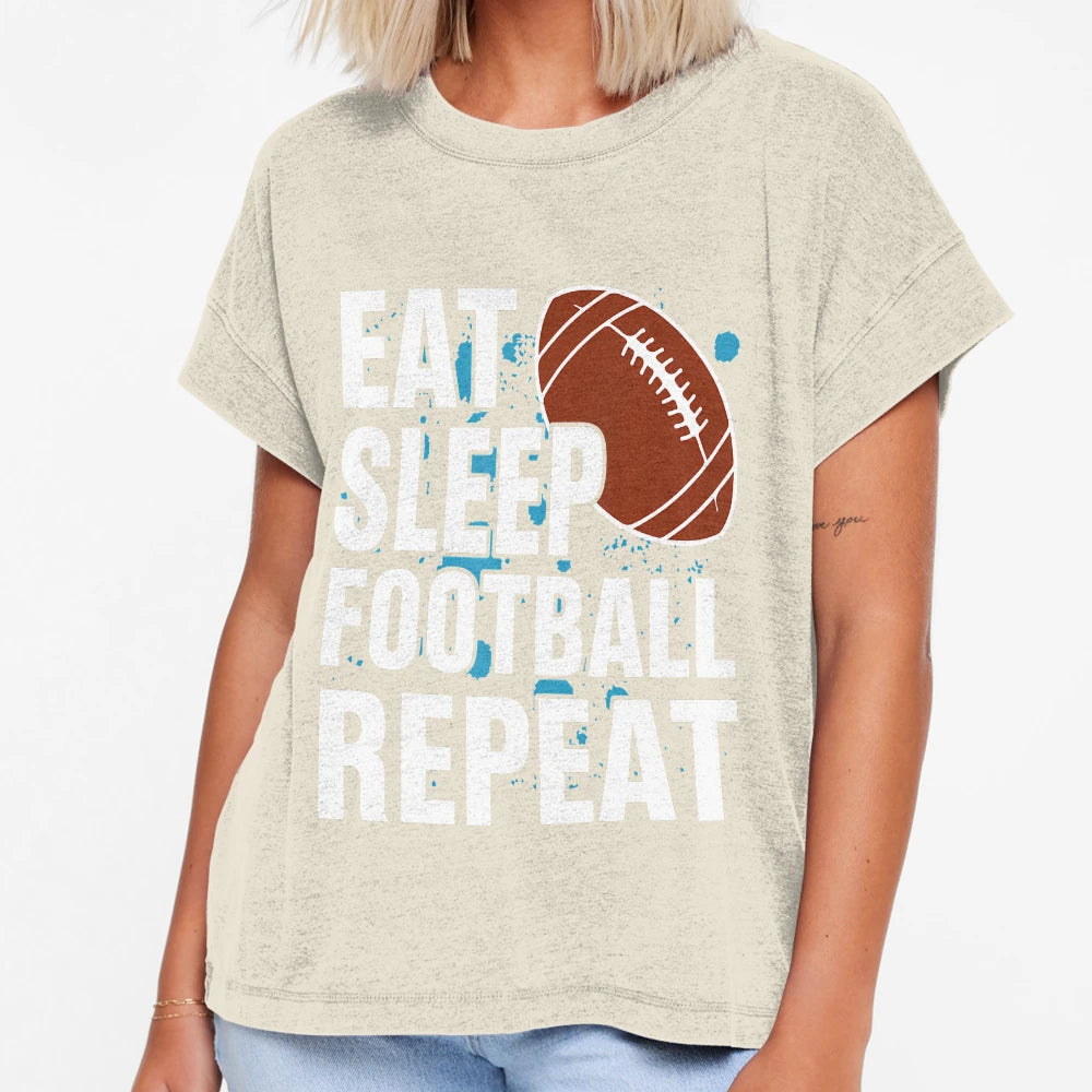 Eat Sleep Football Repeat T-Shirt - Custom Art Print Unisex - T-Shirt, Sweatshirt, Hoodie