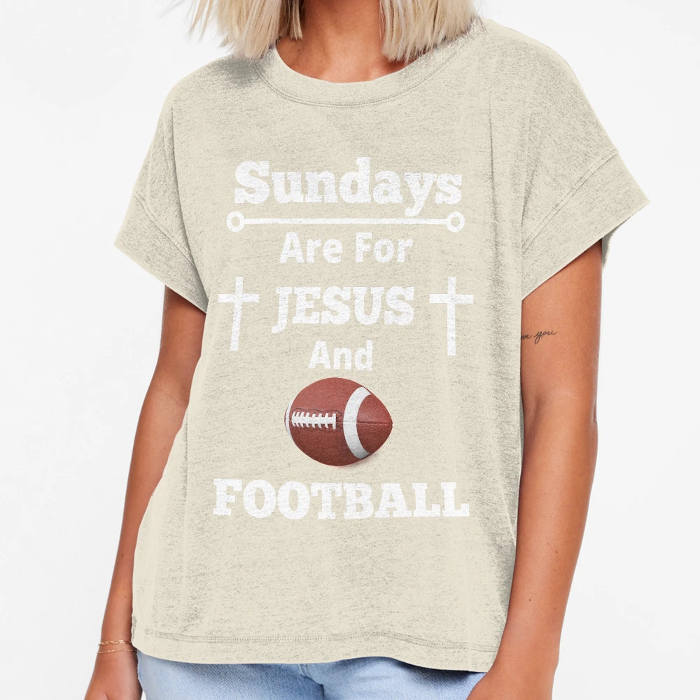 Sundays Are Jesus And Football T-Shirt - Minimalist Print for Adults - T-Shirt, Sweatshirt, Hoodie