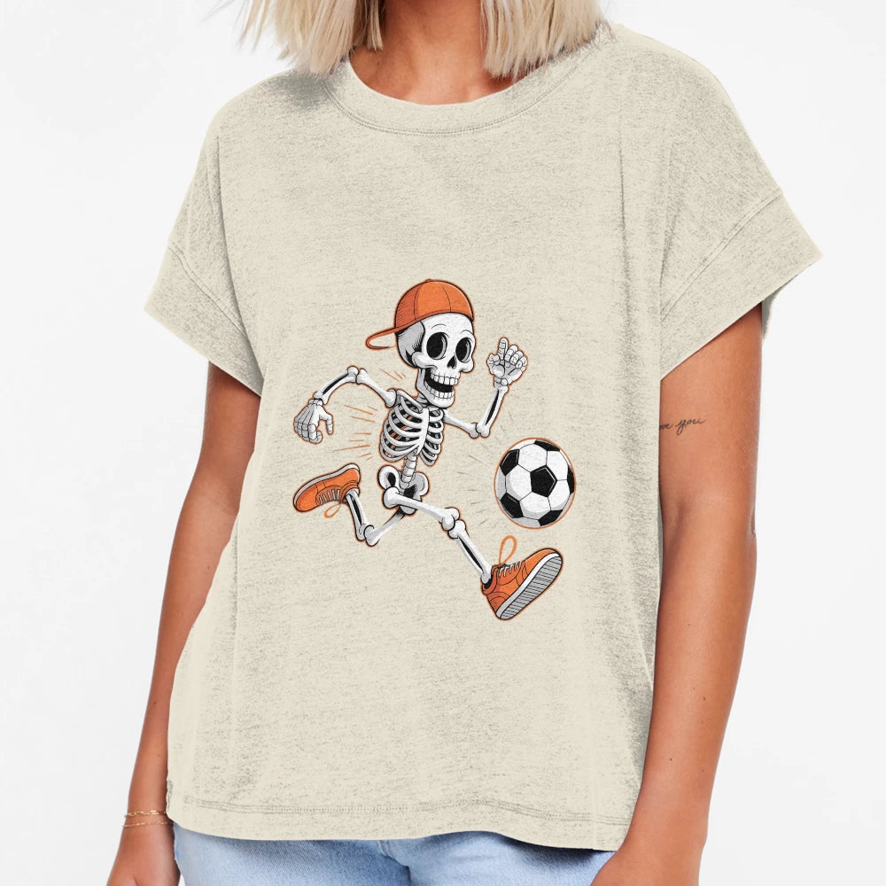Halloween Skeleton Soccer Football T-Shirt - Custom Art Print Unisex - T-Shirt, Sweatshirt, Hoodie