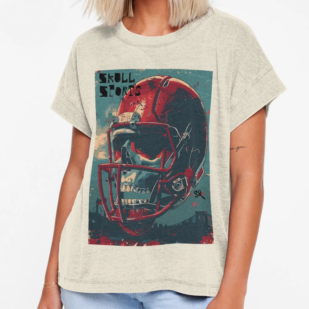American Football Skull Skull Skull T-Shirt - Unique Graphic Unisex - T-Shirt, Sweatshirt, Hoodie