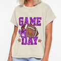 Glitter Football Mom Game Day Purple T-Shirt - Novelty Apparel Men Women - T-Shirt, Sweatshirt, Hoodie