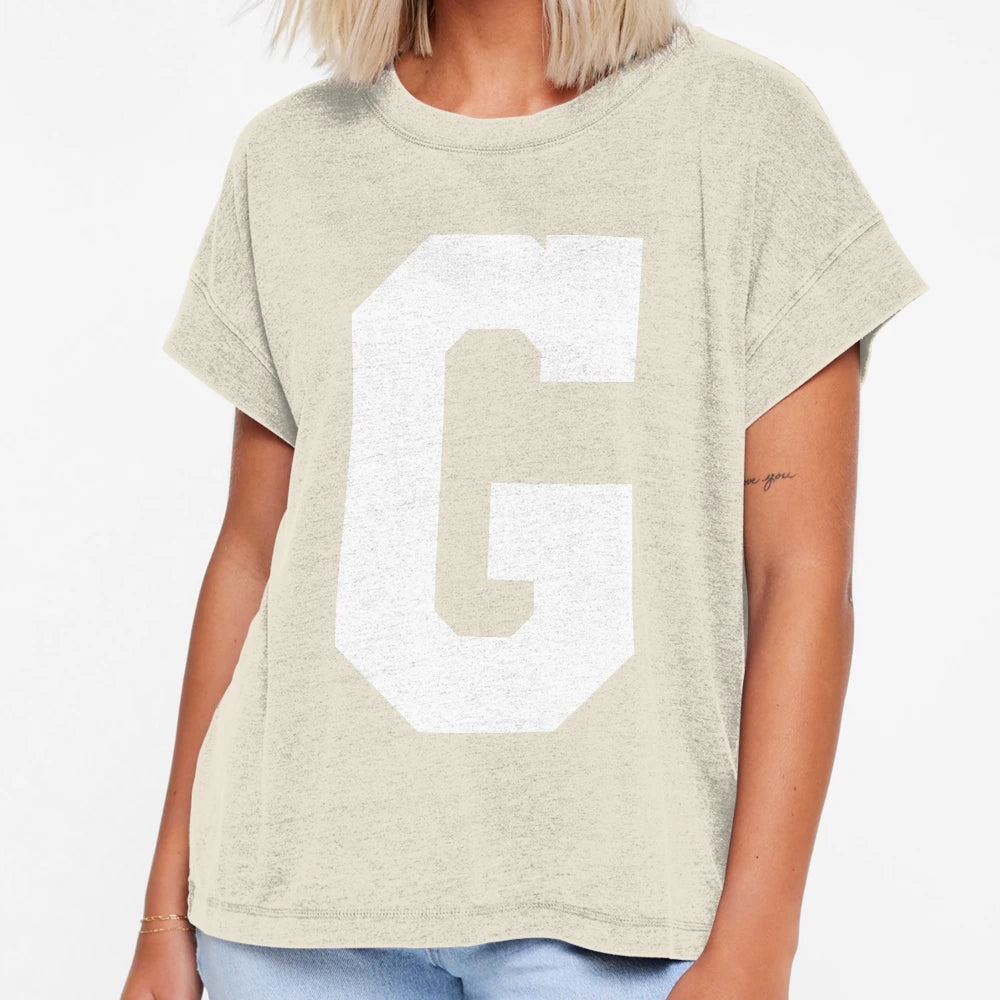 Alphabet White G Sports Letter G T-Shirt - Unique Graphic Unisex - T-Shirt, Sweatshirt, Hoodie