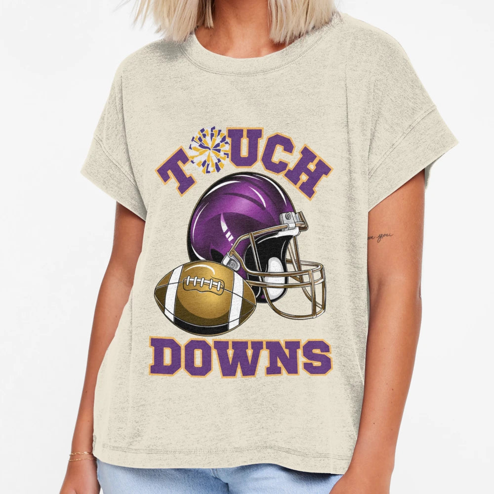 Purple And Gold Football Game T-Shirt - Trendy Graphic for Adults - T-Shirt, Sweatshirt, Hoodie