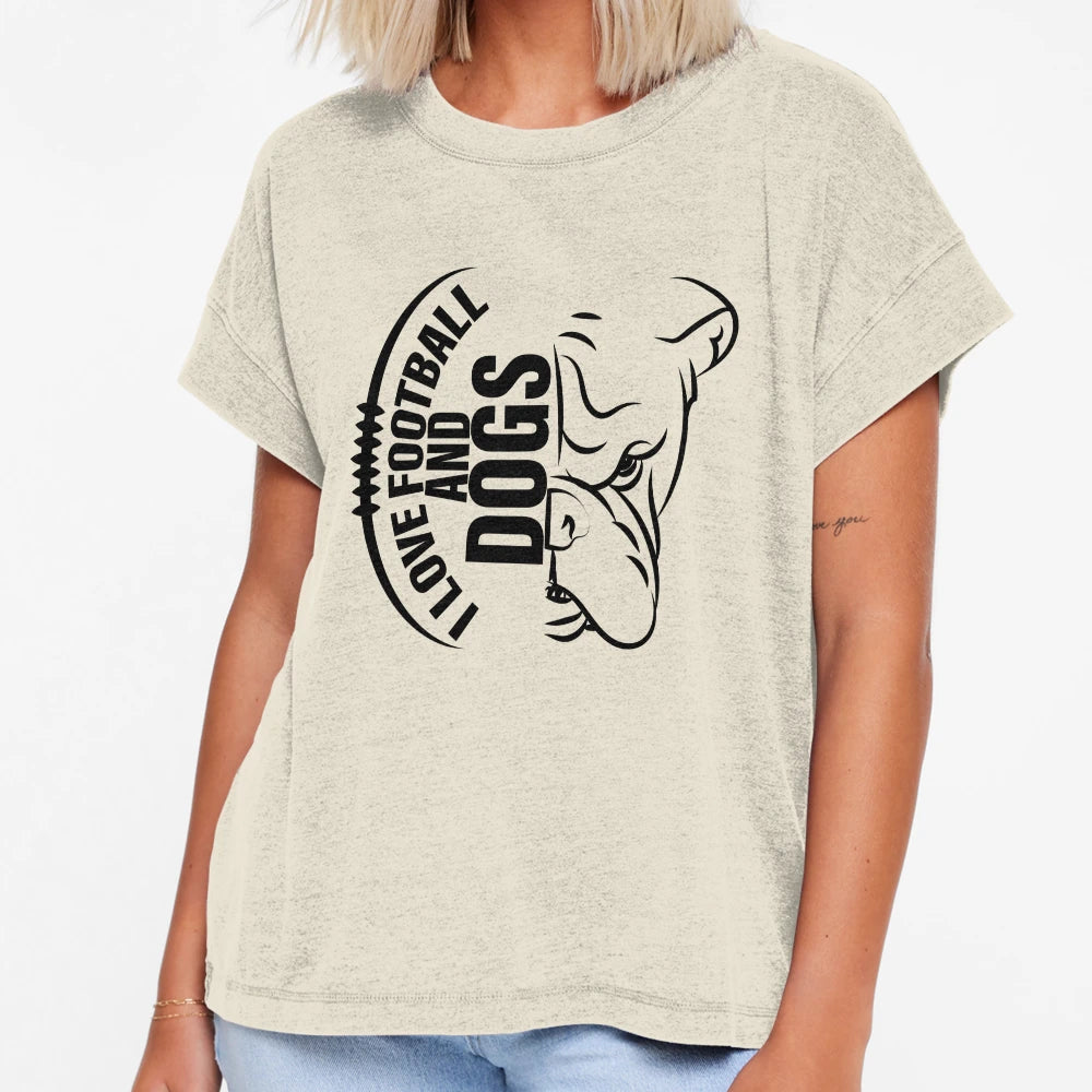 I Love Football And Dogs Football T-Shirt - Casual Everyday Wear Unisex - T-Shirt, Sweatshirt, Hoodie