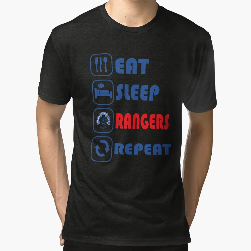 Eat Sleep Football Repeat Rangers T-Shirt - Fun Novelty Design for Adults - T-Shirt, Sweatshirt, Hoodie