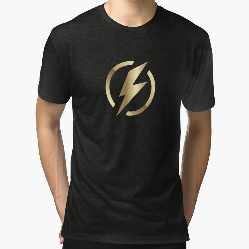 Gold Lightning Hero Streetwear T-Shirt - Custom Art Print for Adults - T-Shirt, Sweatshirt, Hoodie
