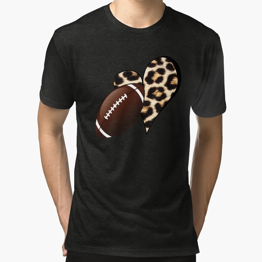 Football Love Leopard T-Shirt - Trendy Graphic Unisex - T-Shirt, Sweatshirt, Hoodie