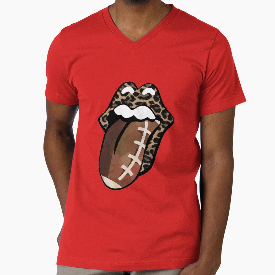 Leopard Football Mouth Lips T-Shirt - Unique Graphic Unisex - T-Shirt, Sweatshirt, Hoodie