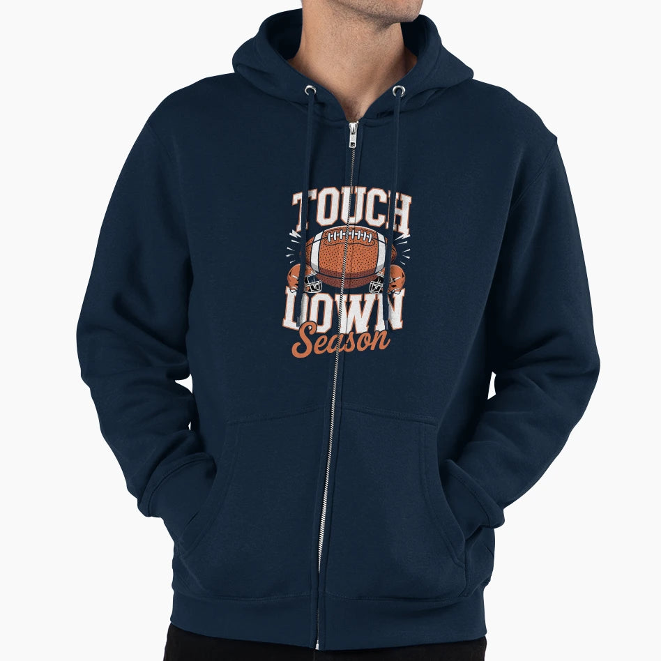 Touch Down Season American Football Game Hoodie - Trendy Graphic Unisex - T-Shirt, Sweatshirt, Hoodie