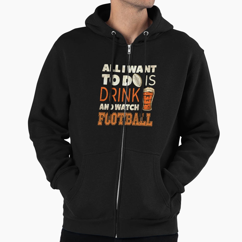 American Football Drink Beer Hoodie - Unique Graphic Unisex - T-Shirt, Sweatshirt, Hoodie