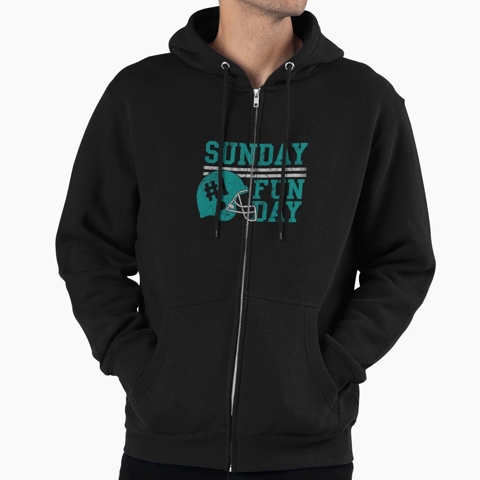 Sunday Funday Football Helmet Hoodie - Casual Everyday Wear Unisex - T-Shirt, Sweatshirt, Hoodie