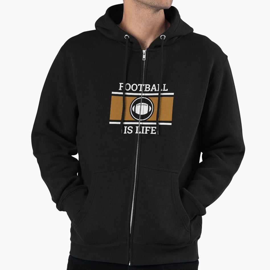 Football Is Life Hoodie - Aesthetic Graphic for Adults - T-Shirt, Sweatshirt, Hoodie