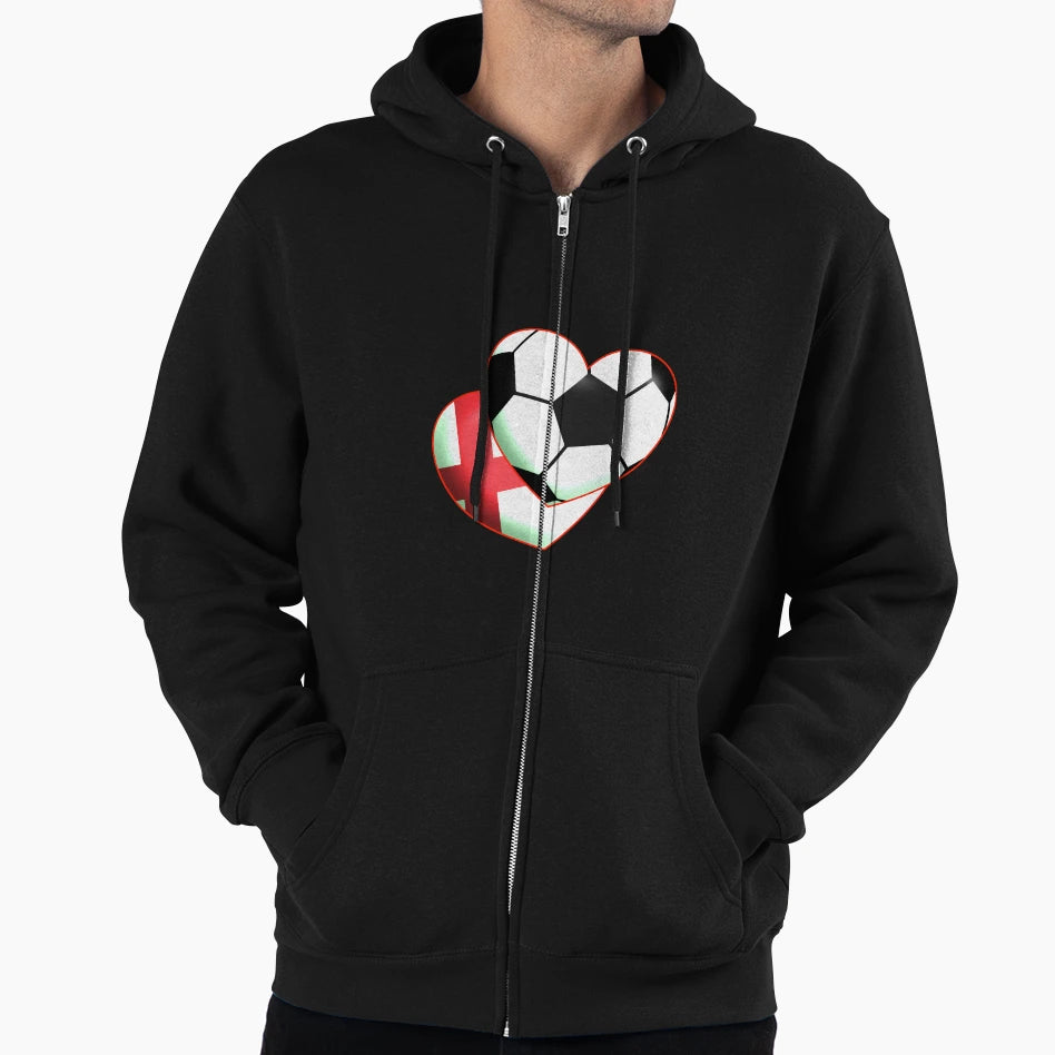 Football Heart England Hoodie - Novelty Apparel for Adults - T-Shirt, Sweatshirt, Hoodie